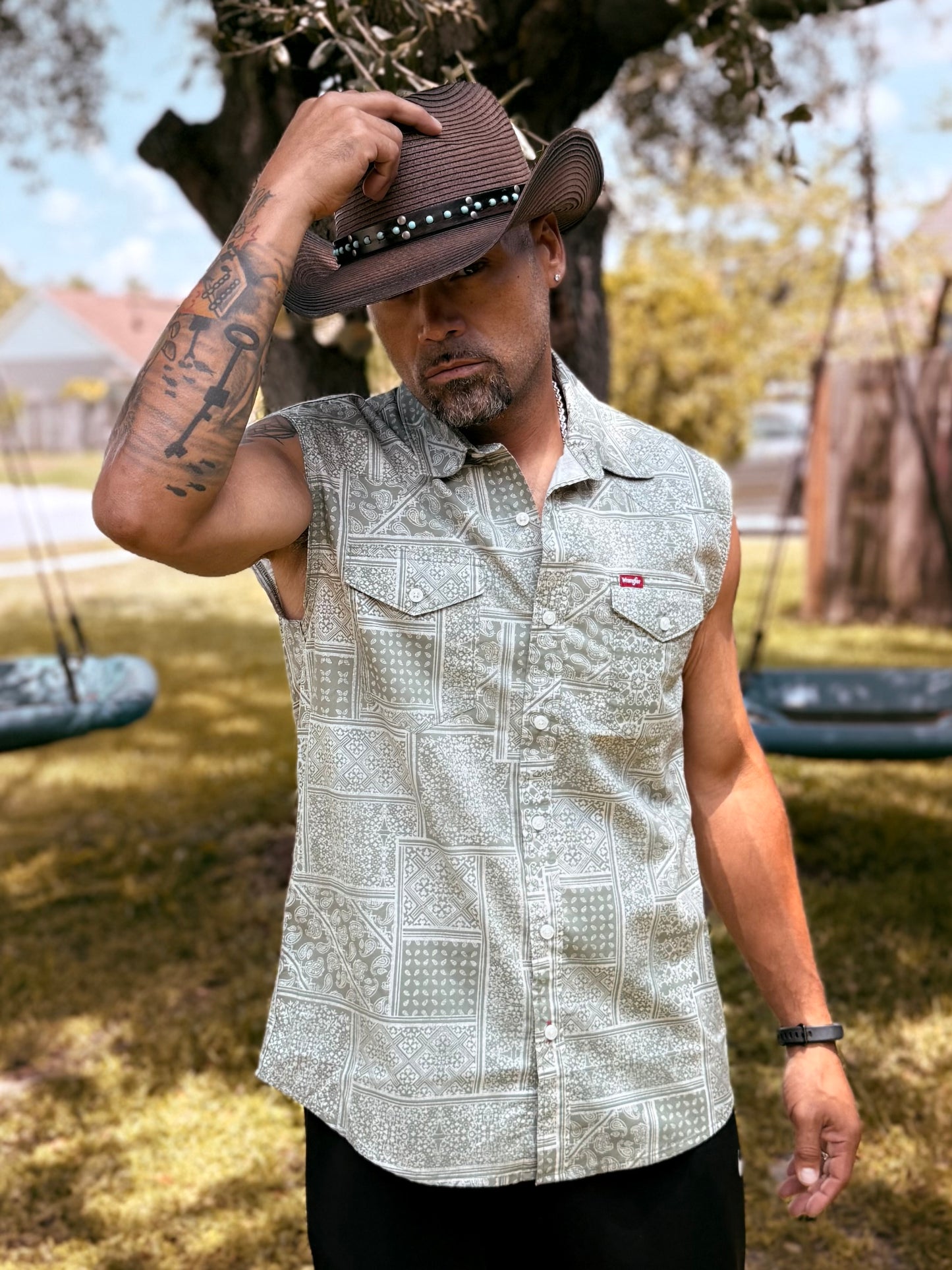 N.A.G / Wrangler Custom Cut Sleeves Button Up